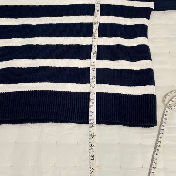 Loft Outlet Striped Cotton Pullover with Embroidered Heart Women's S Navy Blue - Picture 7 of 10